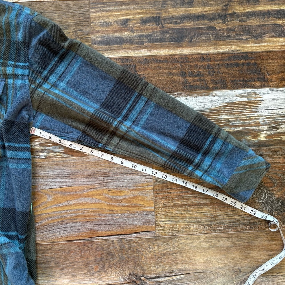 Vissla Shirt Mens XXL Blue Striped ECO ZY Polar Fleece Flannel Button Up - Picture 5 of 8